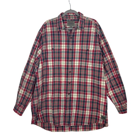 Vintage Abercrombie The Big Shirt Men's XXL Plaid Red Green Christmas Oversized - Picture 1 of 13